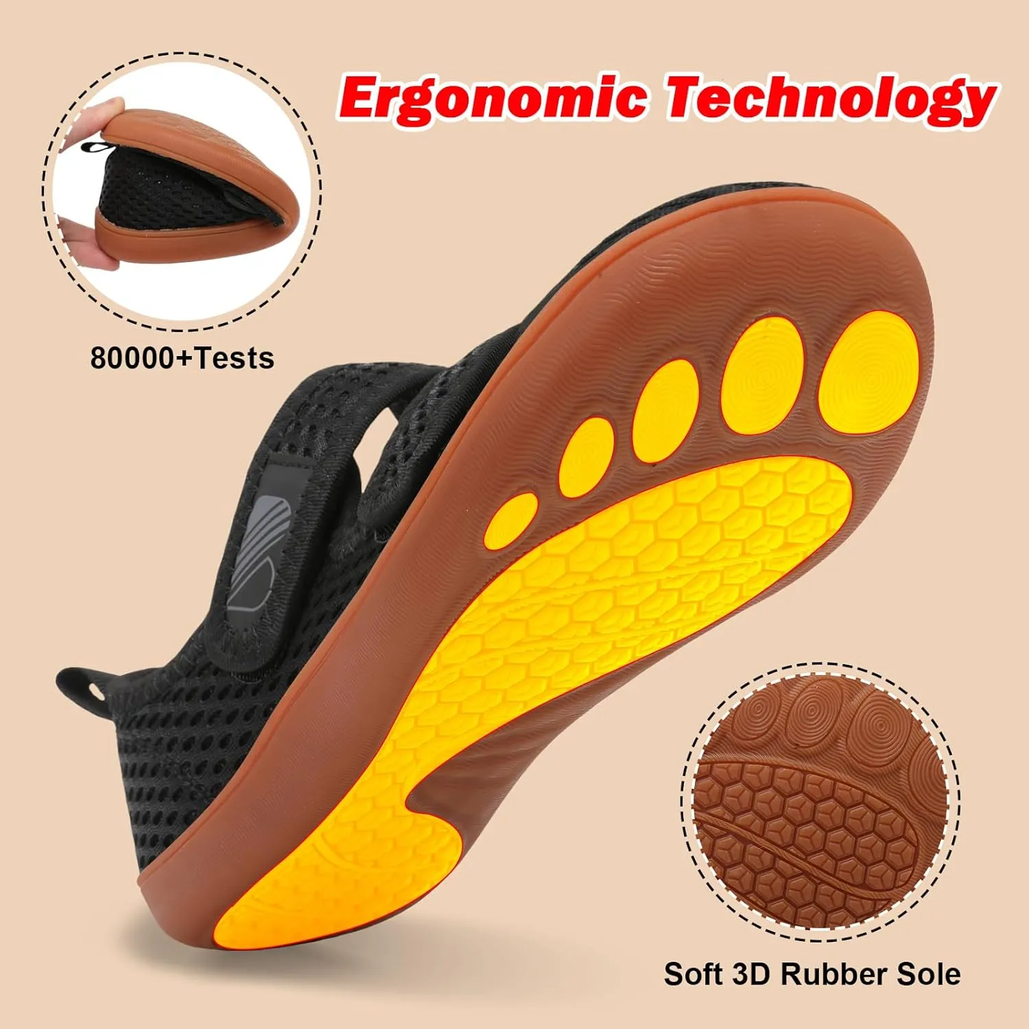 Besroad Womens Walking Shoes Wide Diabetic Shoes Adjustable Barefoot Casual Sneakers Breathable Zero Drop Arthritis Edema Sneakers Indoor Outdoor