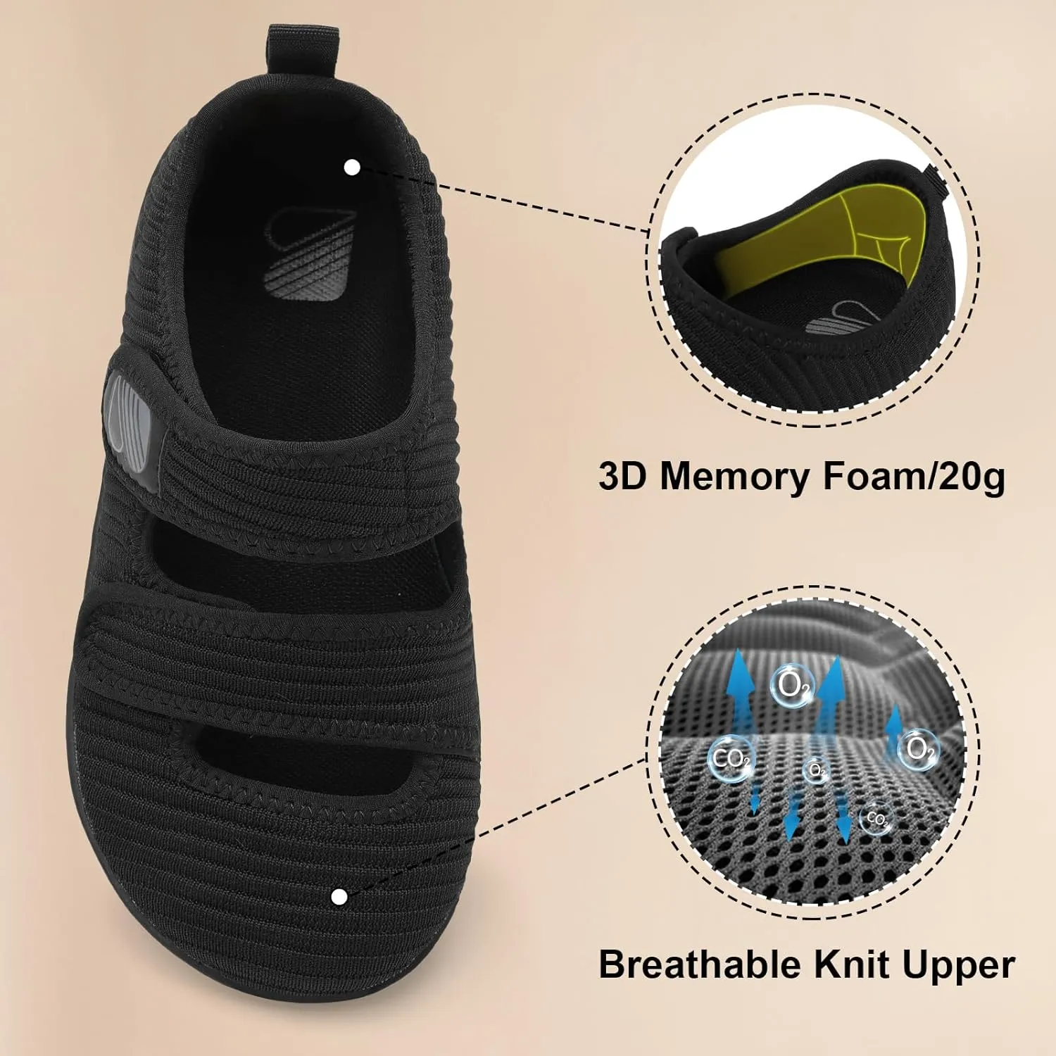 Besroad Womens Walking Shoes Wide Diabetic Shoes Adjustable Barefoot Casual Sneakers Breathable Zero Drop Arthritis Edema Sneakers Indoor Outdoor