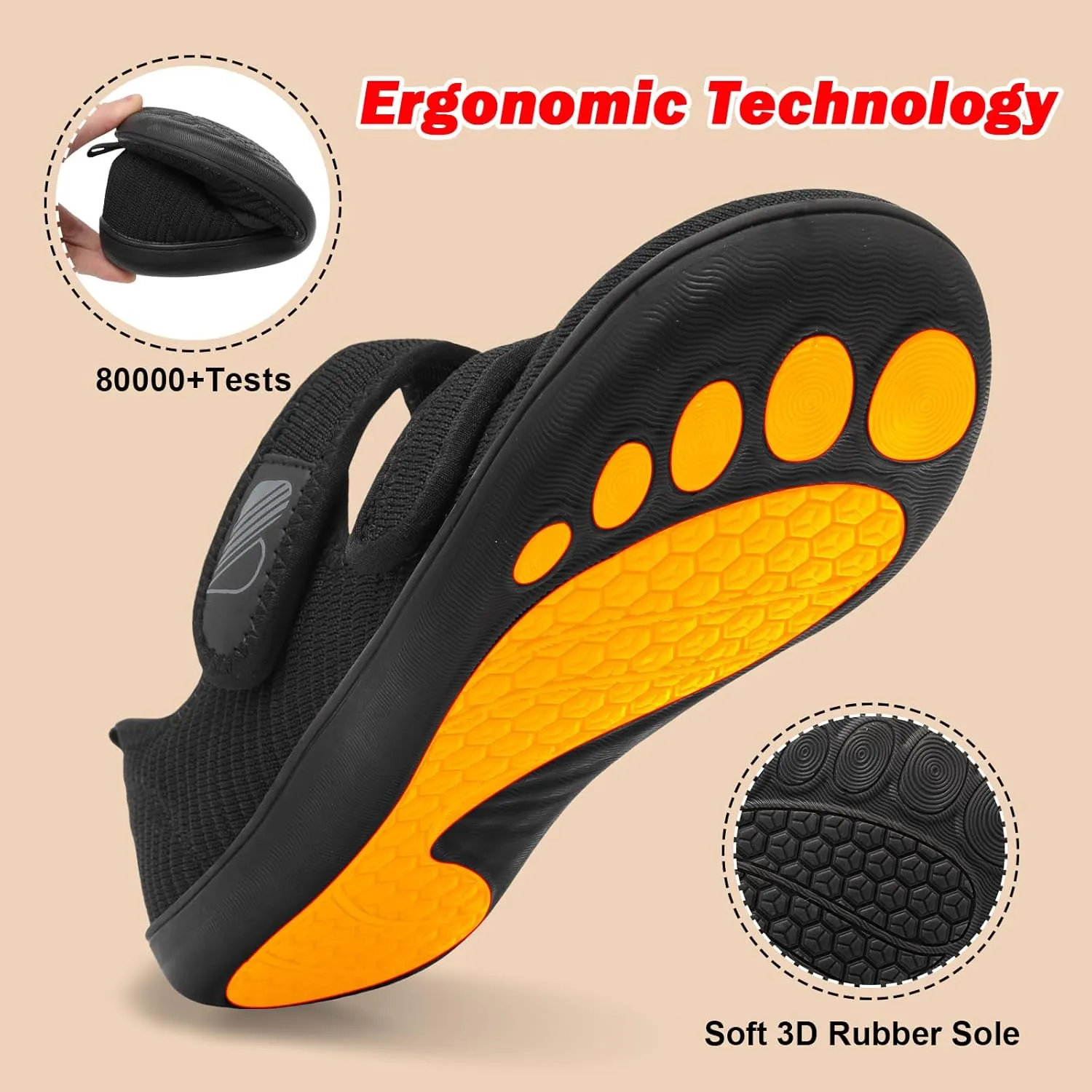 Besroad Womens Walking Shoes Wide Diabetic Shoes Adjustable Barefoot Casual Sneakers Breathable Zero Drop Arthritis Edema Sneakers Indoor Outdoor
