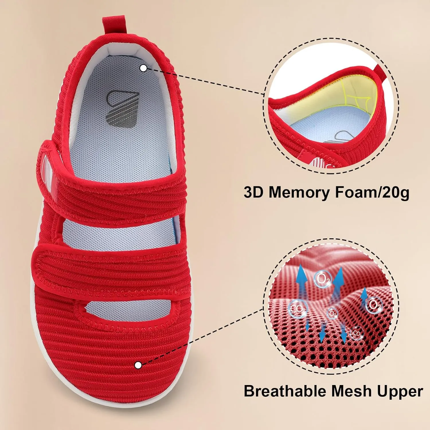 Besroad Womens Walking Shoes Wide Diabetic Shoes Adjustable Barefoot Casual Sneakers Breathable Zero Drop Arthritis Edema Sneakers Indoor Outdoor