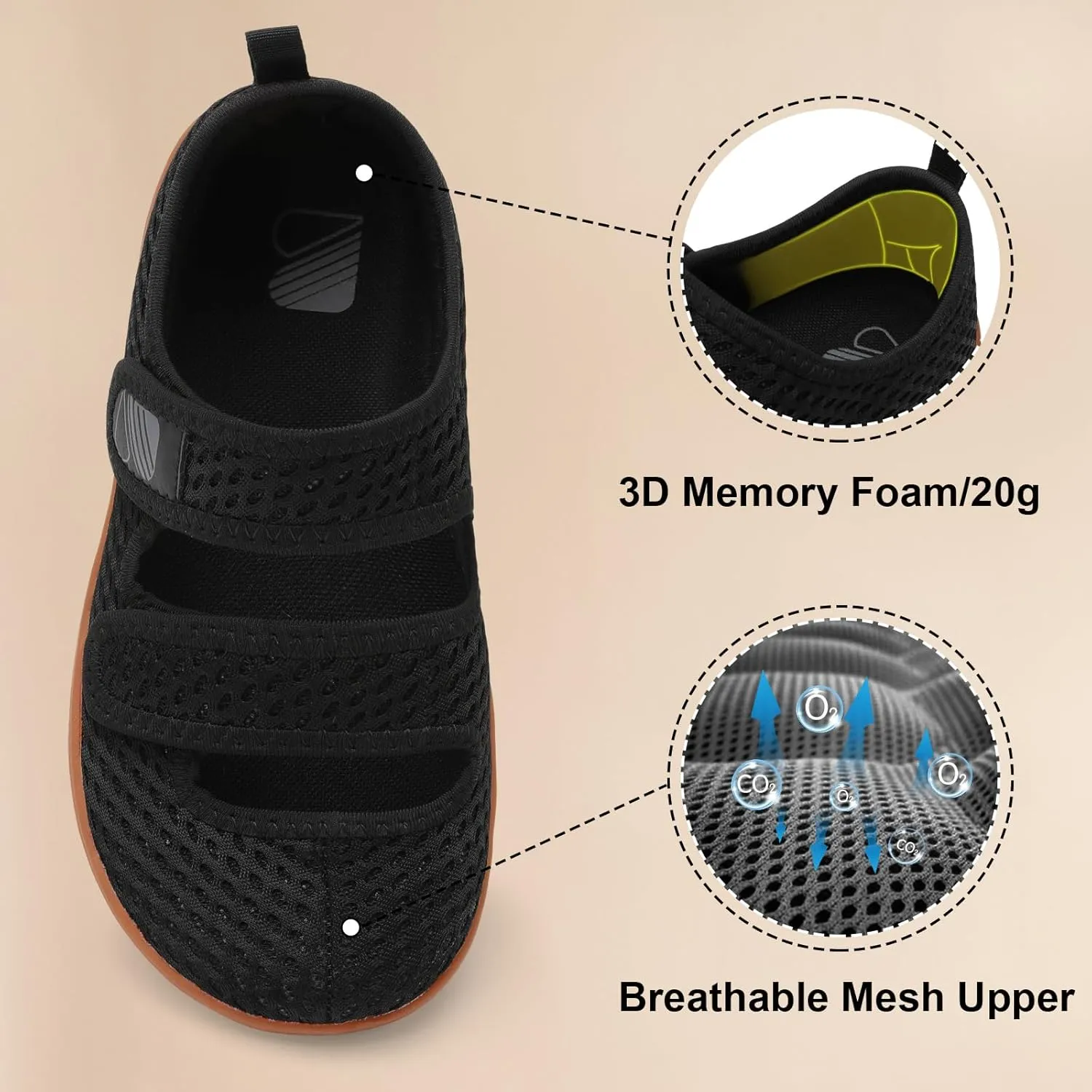 Besroad Womens Walking Shoes Wide Diabetic Shoes Adjustable Barefoot Casual Sneakers Breathable Zero Drop Arthritis Edema Sneakers Indoor Outdoor