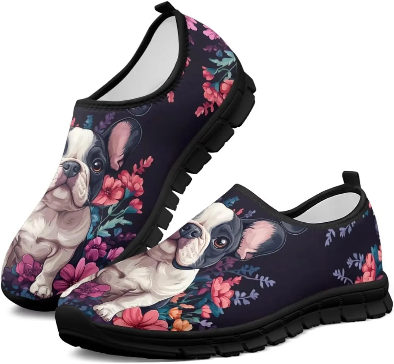Binienty Fashion Women's Walking Shoes Men's Slip on Sport Sneakers Breathable Low Cut Loafers