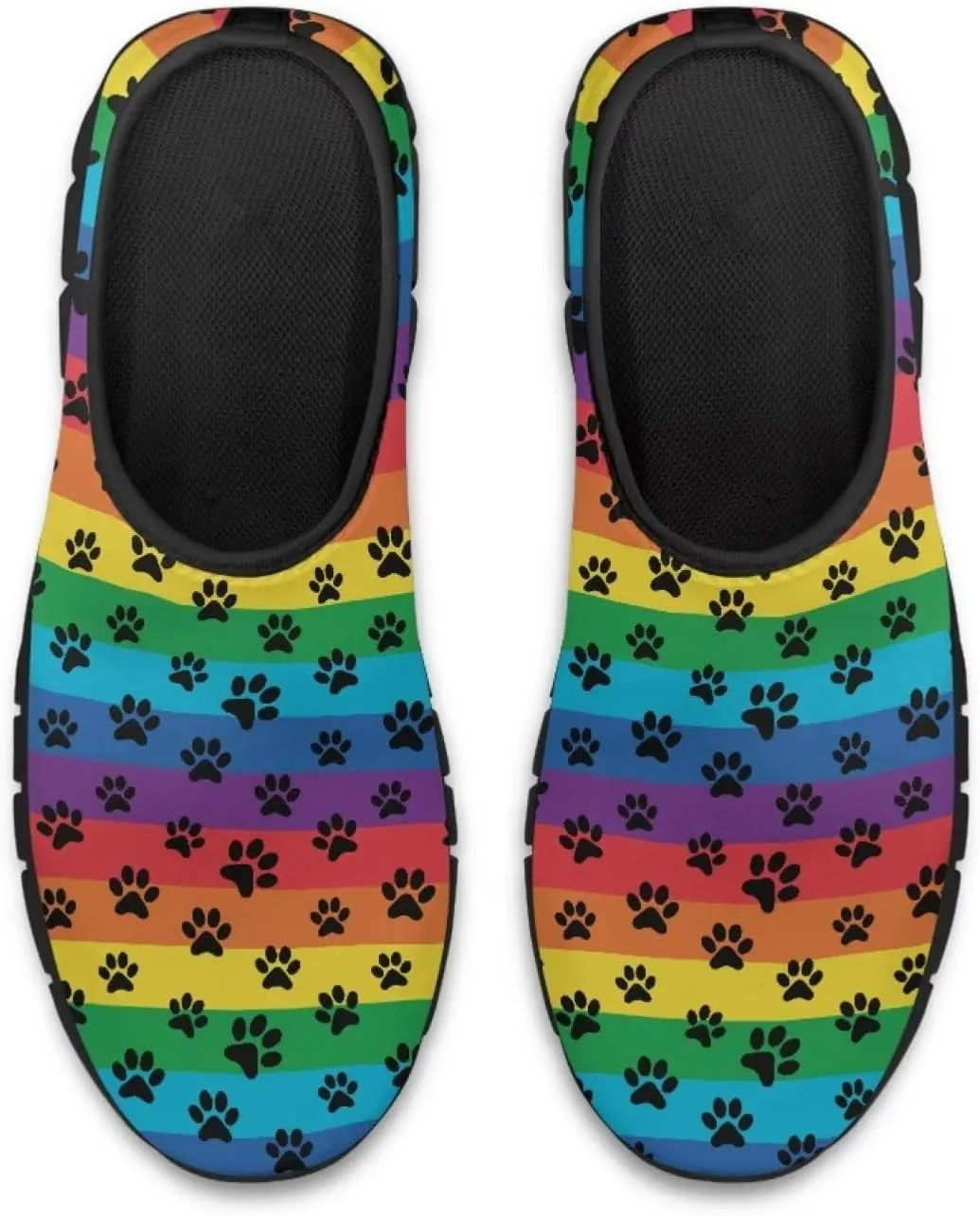 Binienty Printed Slip on Loafers for Women Work Breathable Mesh Barefoot No Laces Running Hiking Tennis Shoe