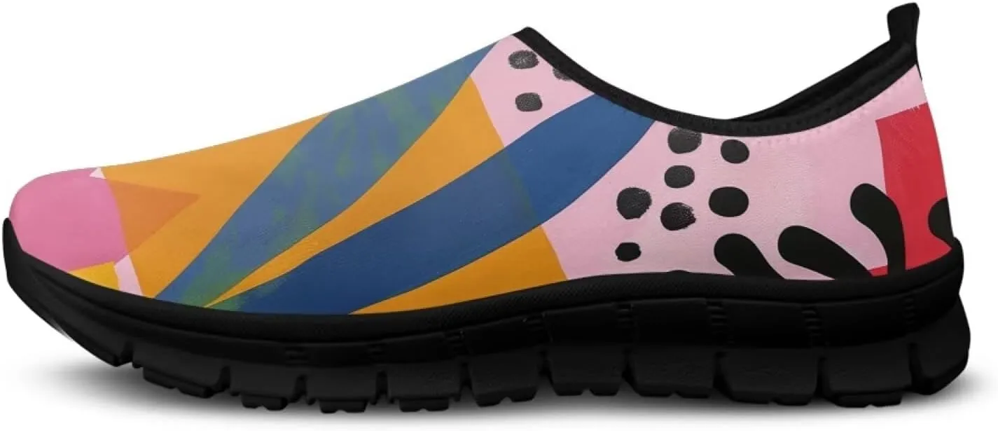 Binienty Slip on Barefoot Shoes Women Low Cut Platform Loafers Fashion Mesh Kint Walking Shoes with EVA Sole
