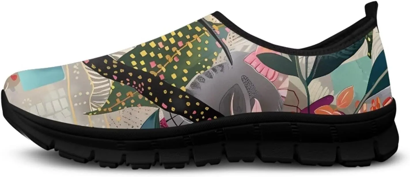 Binienty Slip on Barefoot Shoes Women Low Cut Platform Loafers Fashion Mesh Kint Walking Shoes with EVA Sole