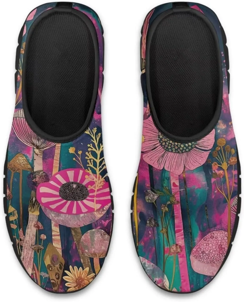 Binienty Slip on Barefoot Shoes Women Low Cut Platform Loafers Fashion Mesh Kint Walking Shoes with EVA Sole