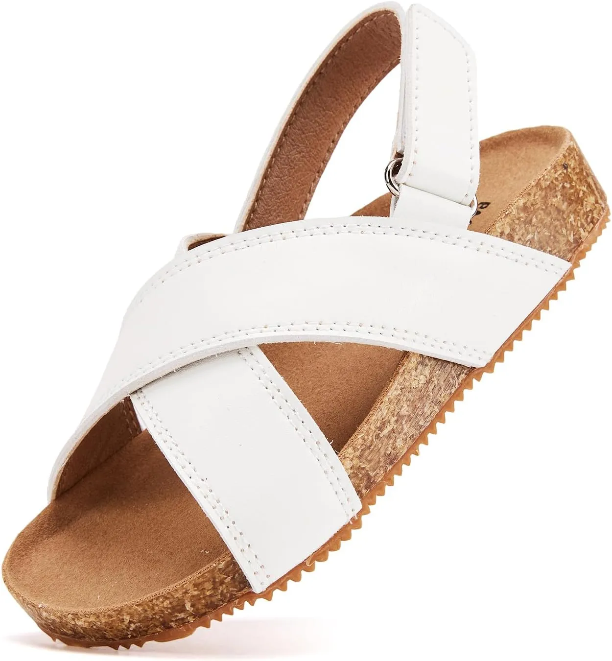 BMCiTYBM Toddler Boys Girls Sandals Open Toe Arch Support Slides Adjustable Straps Cork Footbed Slippers for Indoor Outdoor