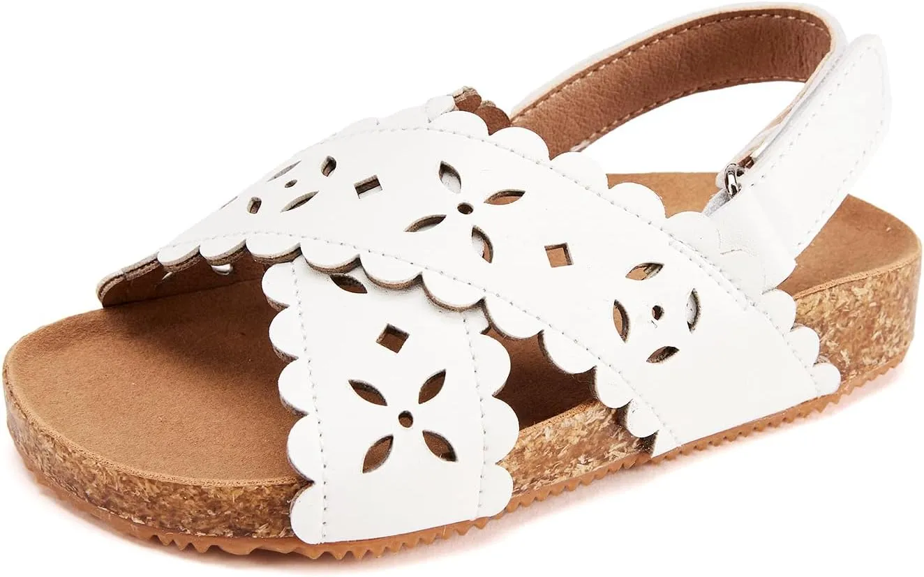 BMCiTYBM Toddler Boys Girls Sandals Open Toe Arch Support Slides Adjustable Straps Cork Footbed Slippers for Indoor Outdoor