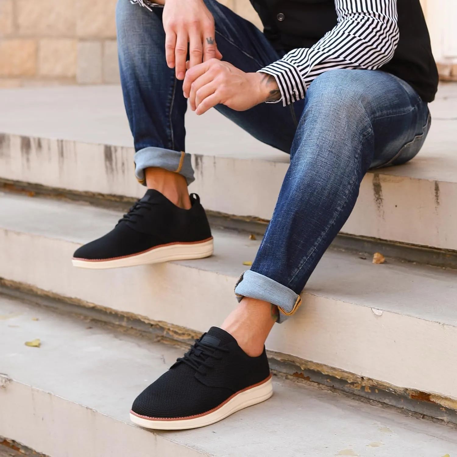 Breeze Shoes for Men Lace-Up Lightweight Casual Comfortable Fashion Sneakers
