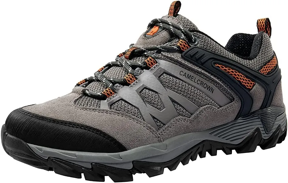 CAMEL CROWN Hiking Shoes Men Breathable Non-Slip Sneakers Lightweight Low Top for Outdoor Trailing Trekking Walking