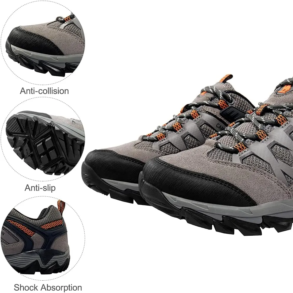 CAMEL CROWN Hiking Shoes Men Breathable Non-Slip Sneakers Lightweight Low Top for Outdoor Trailing Trekking Walking