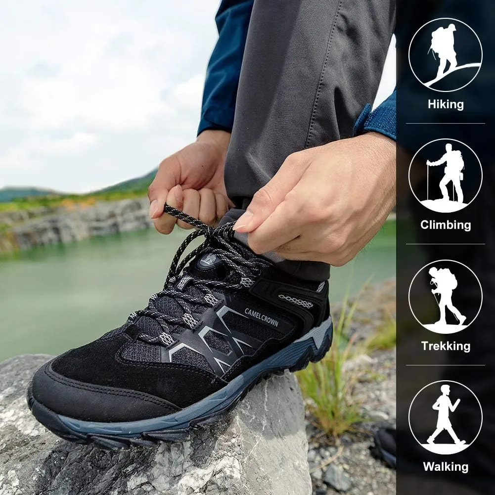 CAMEL CROWN Hiking Shoes Men Breathable Non-Slip Sneakers Lightweight Low Top for Outdoor Trailing Trekking Walking