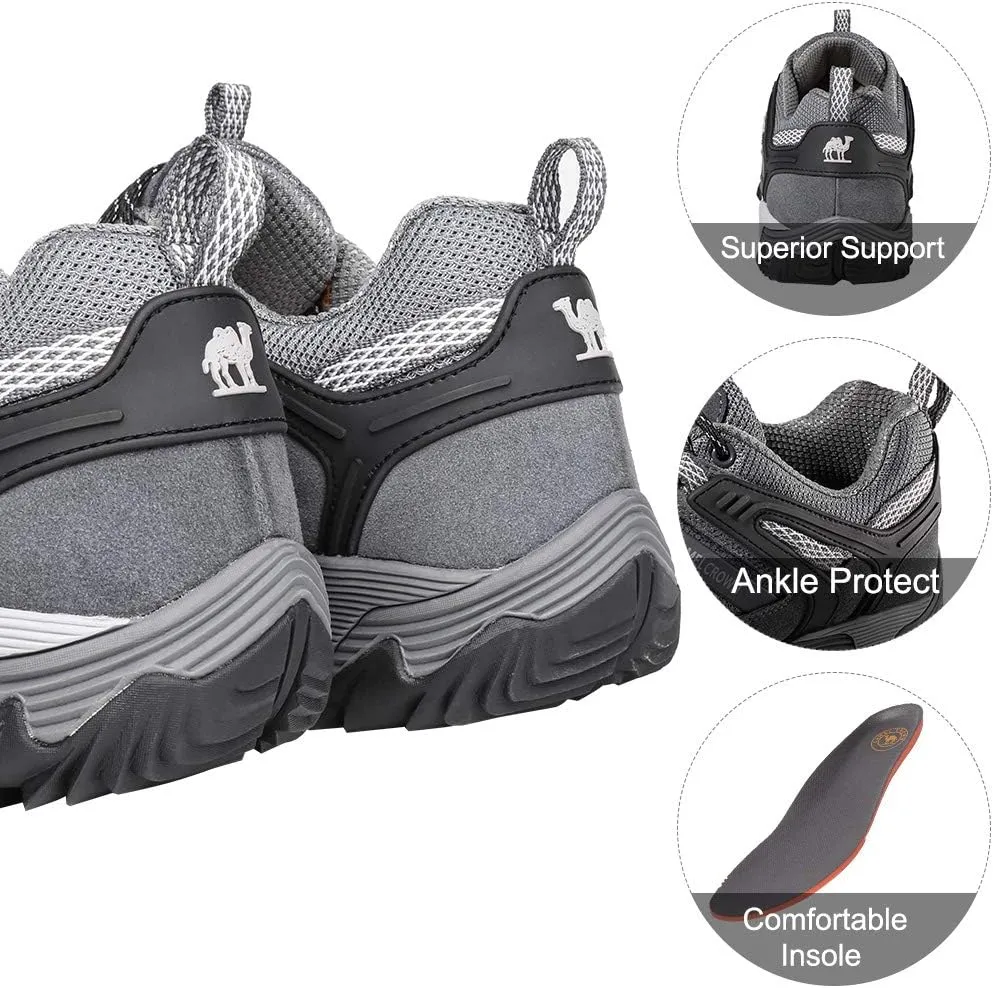 CAMEL CROWN Hiking Shoes Men Breathable Non-Slip Sneakers Lightweight Low Top for Outdoor Trailing Trekking Walking