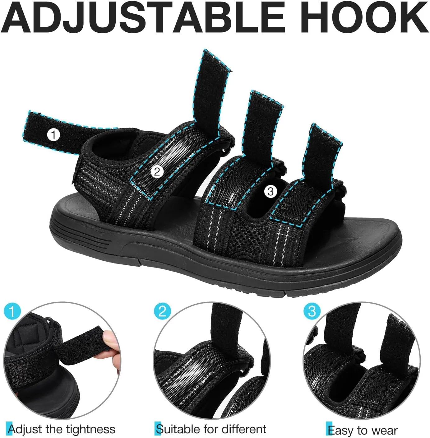 CAMEL CROWN Men's Athletic Sandals Breathable Mesh Hiking Sandals Open Toe Sandals for Men Summer Casual Sport
