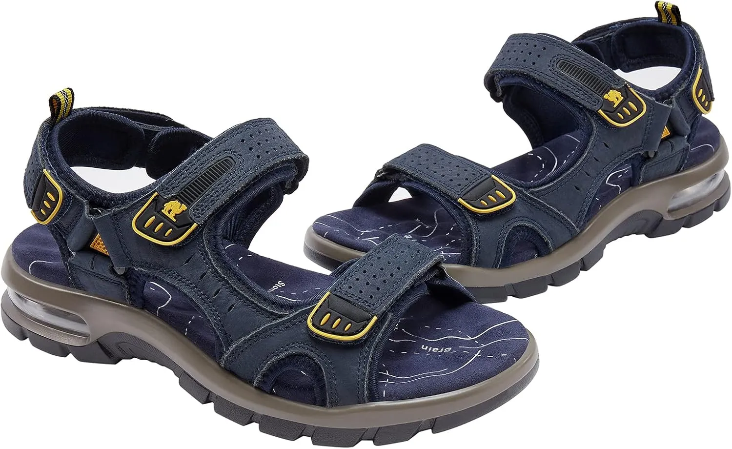 CAMEL CROWN Men's Leather Sandals for Hiking Walking Beach Treads Water Athletic Outdoor with Premium Air Cushion | Waterproof