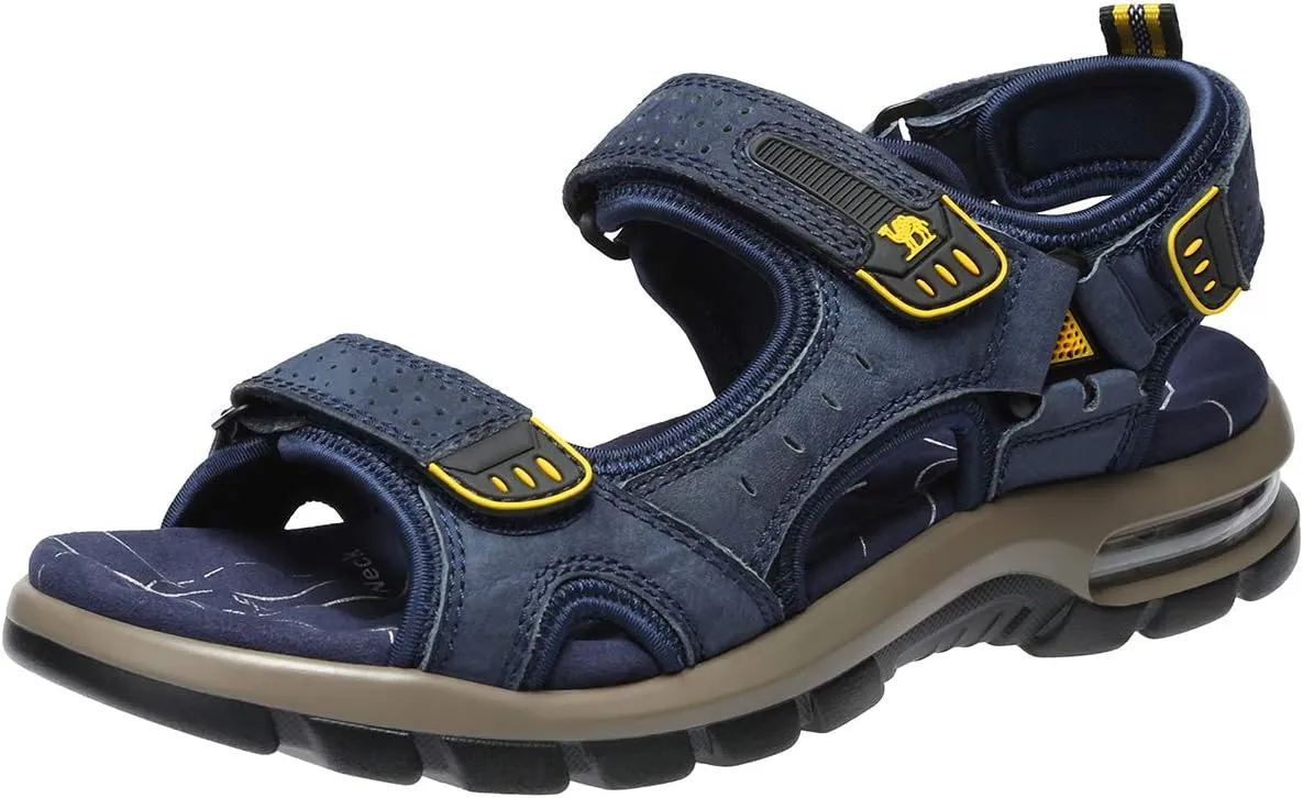 CAMEL CROWN Men's Leather Sandals for Hiking Walking Beach Treads Water Athletic Outdoor with Premium Air Cushion | Waterproof