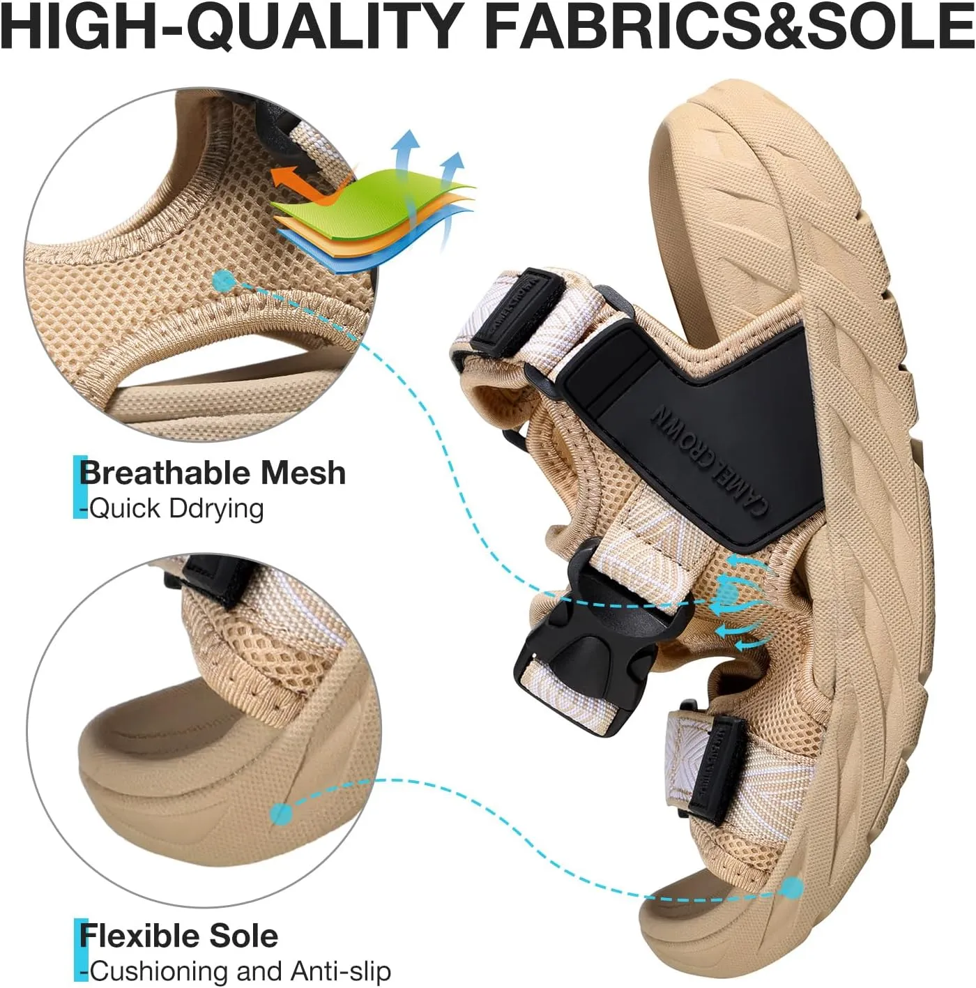 CAMEL CROWN Women's Hiking Sandals with Arch Support Walking Sandals for Women Outdoor Athletic Sandals with AdAdjustable Strap