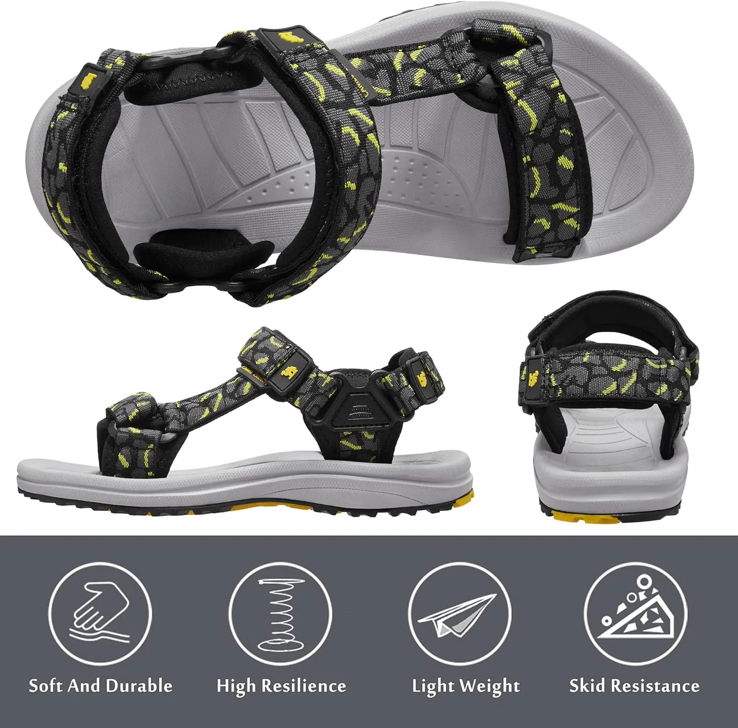CAMELSPORTS Mens Athletic Sandals Outdoor Strap Summer Beach Sandals Waterproof Fisherman Water Shoes Open Toe Sport Gym Hiking Sandal