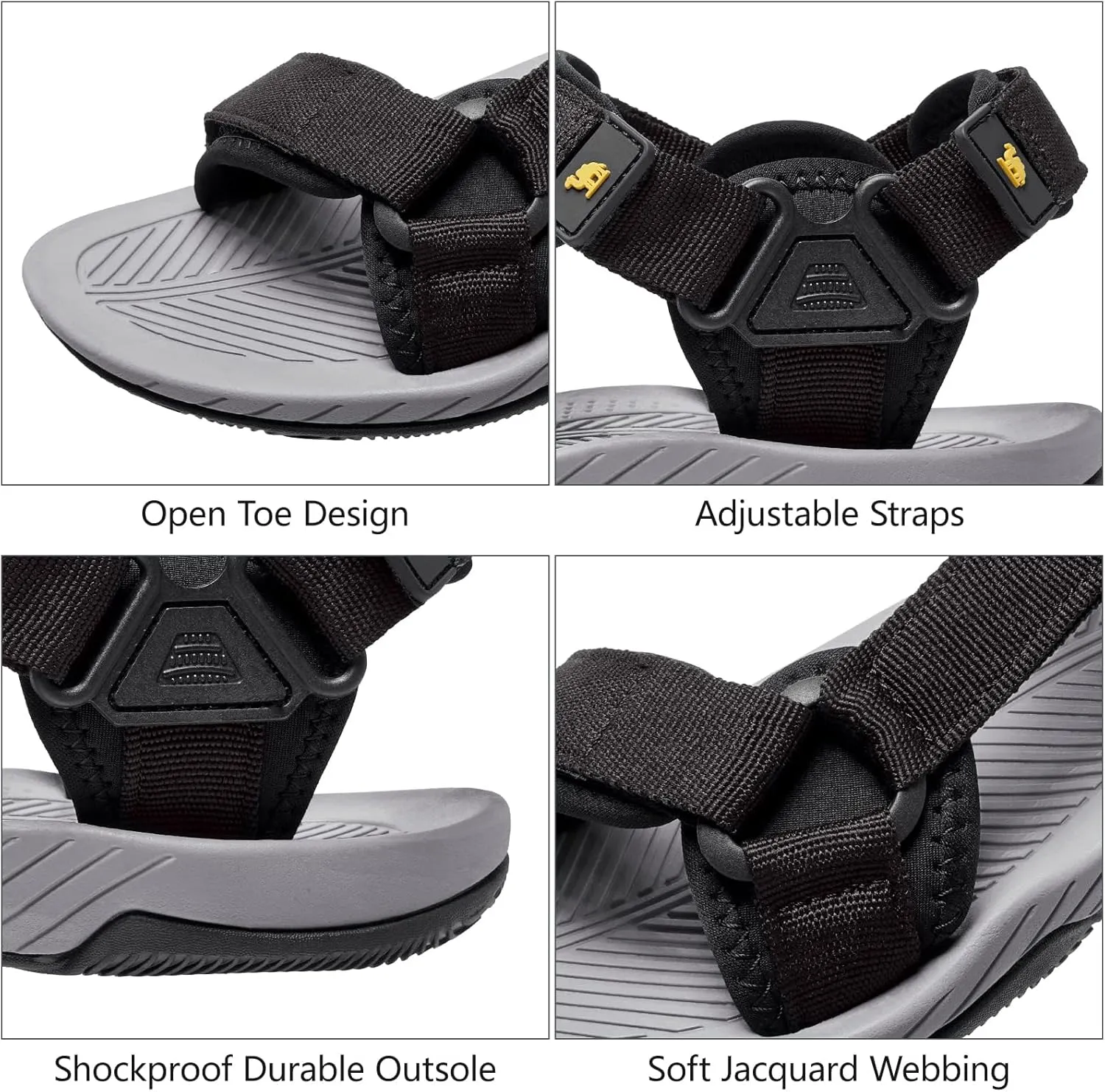 CAMELSPORTS Mens Athletic Sandals Outdoor Strap Summer Beach Sandals Waterproof Fisherman Water Shoes Open Toe Sport Gym Hiking Sandal
