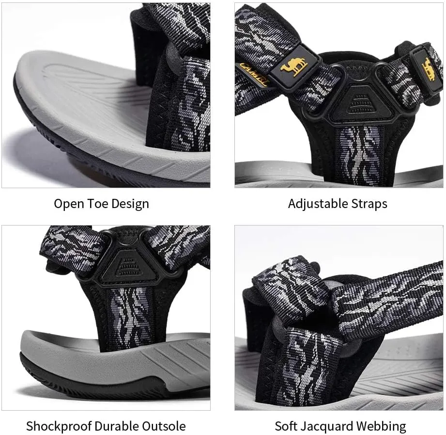 CAMELSPORTS Mens Athletic Sandals Outdoor Strap Summer Beach Sandals Waterproof Fisherman Water Shoes Open Toe Sport Gym Hiking Sandal