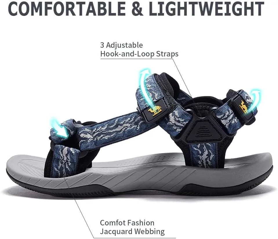 CAMELSPORTS Mens Athletic Sandals Outdoor Strap Summer Beach Sandals Waterproof Fisherman Water Shoes Open Toe Sport Gym Hiking Sandal