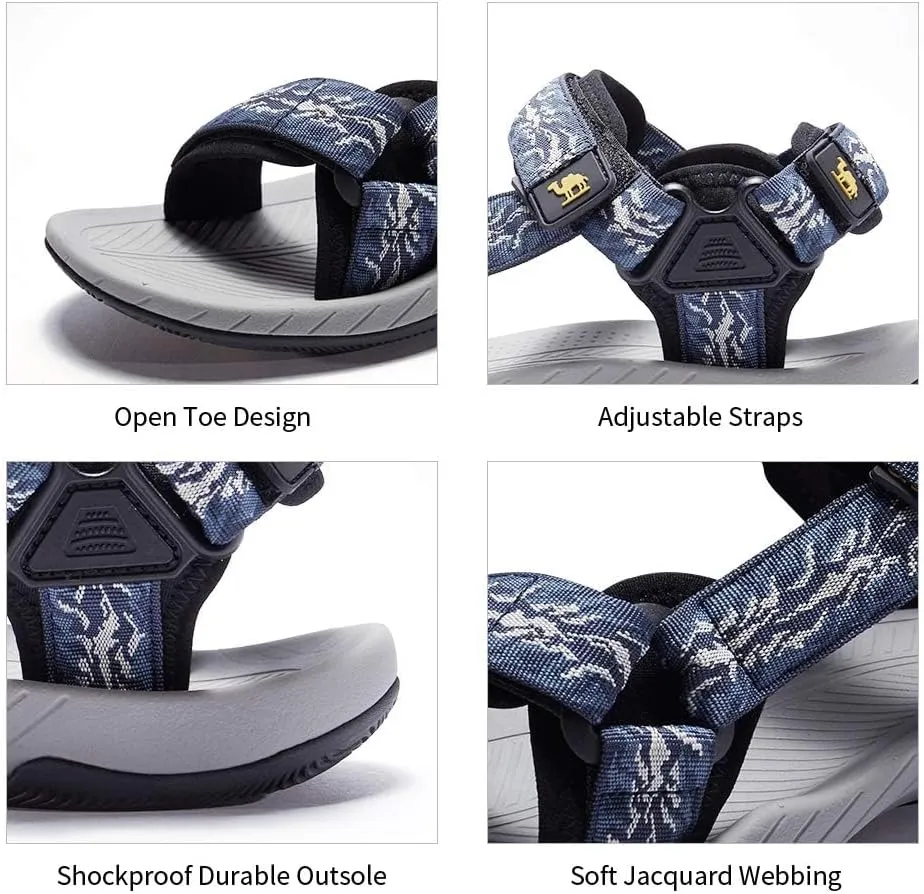 CAMELSPORTS Mens Athletic Sandals Outdoor Strap Summer Beach Sandals Waterproof Fisherman Water Shoes Open Toe Sport Gym Hiking Sandal