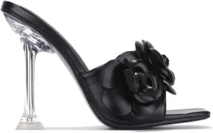 Cape Robbin Lania Sexy High Heels for Women, Clear Square Open Toe Shoes Heels