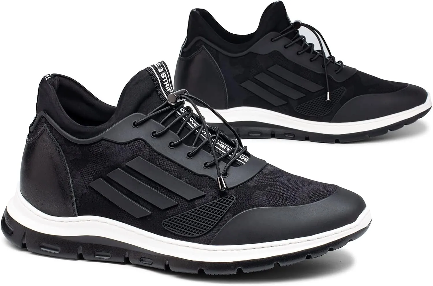 CHAMARIPA Men's Invisible Height Increasing Elevator Sneakers, Casual Fashion Hidden Heel Knit Shoes - Stylish, Comfortable, and Breathable 2.36"/ 2.76"/ 3.15" Inches Taller Handcrafted
