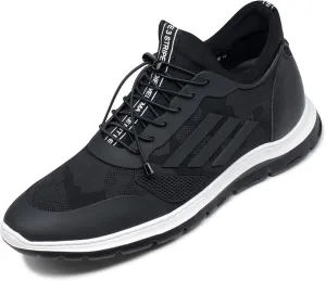 CHAMARIPA Men's Invisible Height Increasing Elevator Sneakers, Casual Fashion Hidden Heel Knit Shoes - Stylish, Comfortable, and Breathable 2.36"/ 2.76"/ 3.15" Inches Taller Handcrafted