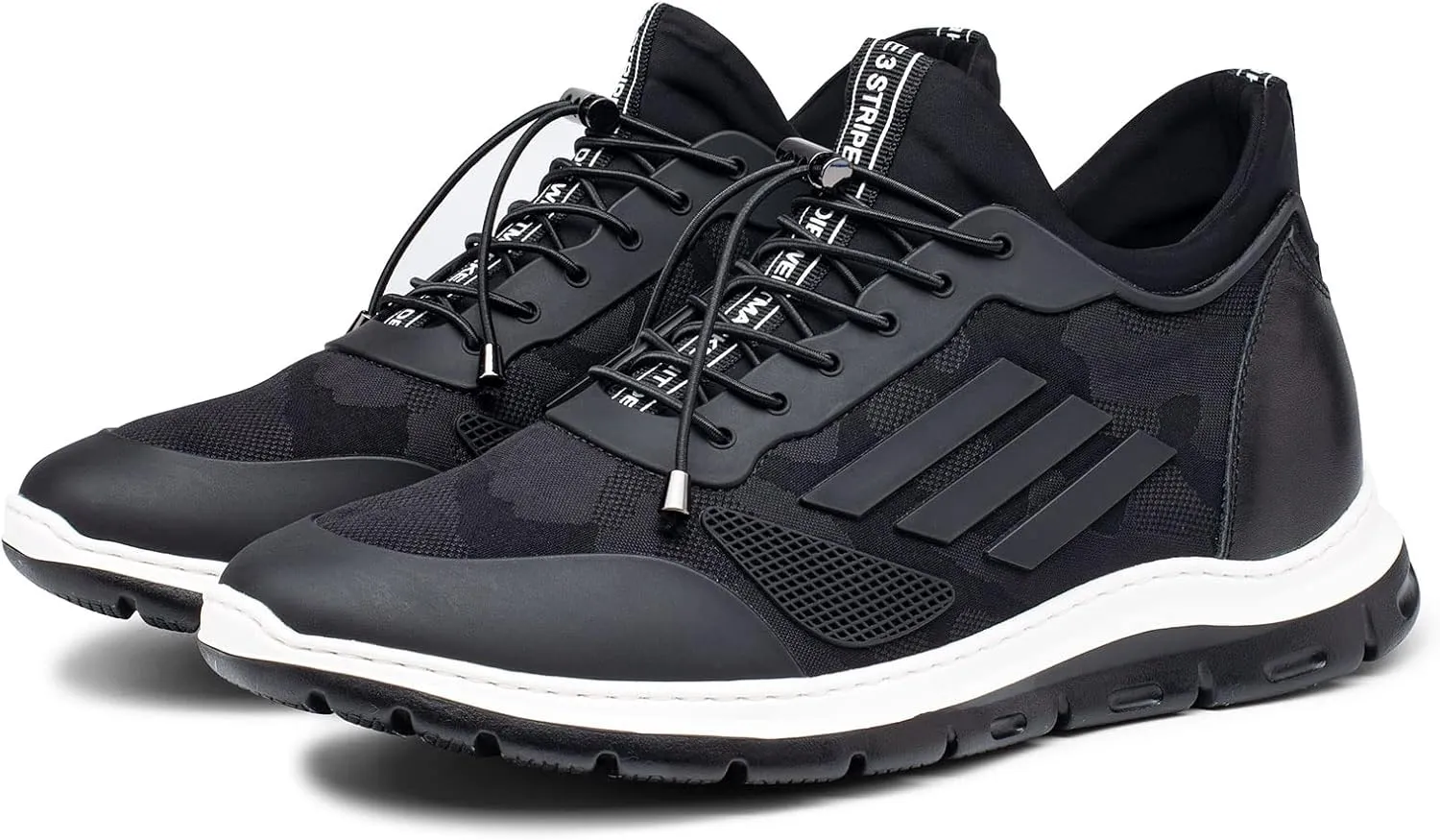 CHAMARIPA Men's Invisible Height Increasing Elevator Sneakers, Casual Fashion Hidden Heel Knit Shoes - Stylish, Comfortable, and Breathable 2.36"/ 2.76"/ 3.15" Inches Taller Handcrafted