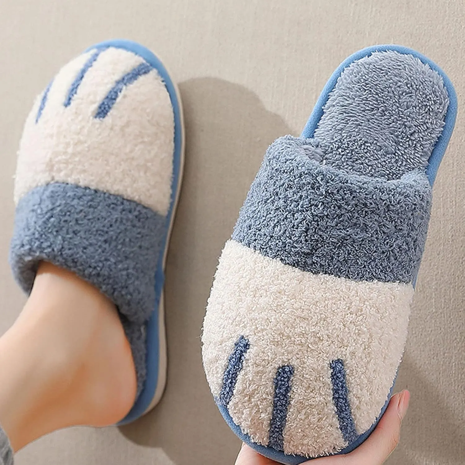 Chic Designed House Slippers Women Jelly Feeling Lippers For Women Winter Warm Chic Designed Fit and Flare Loafers