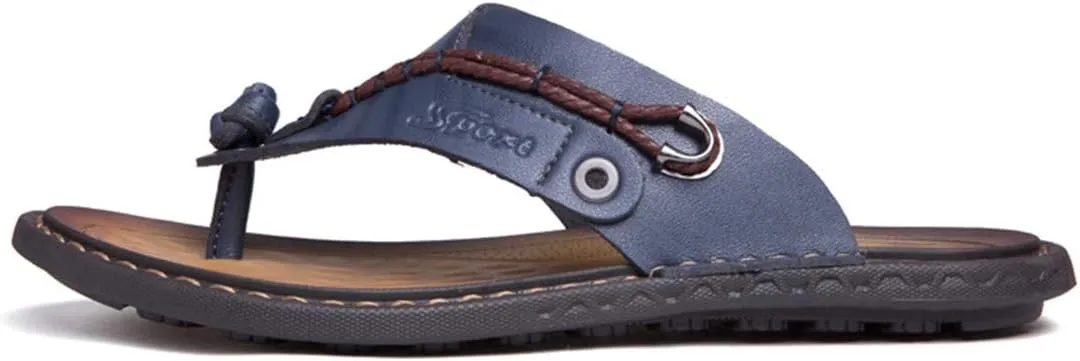 ChicWind Men's Flip Flops Thong Sandals Comfortable Leather Beach Slippers
