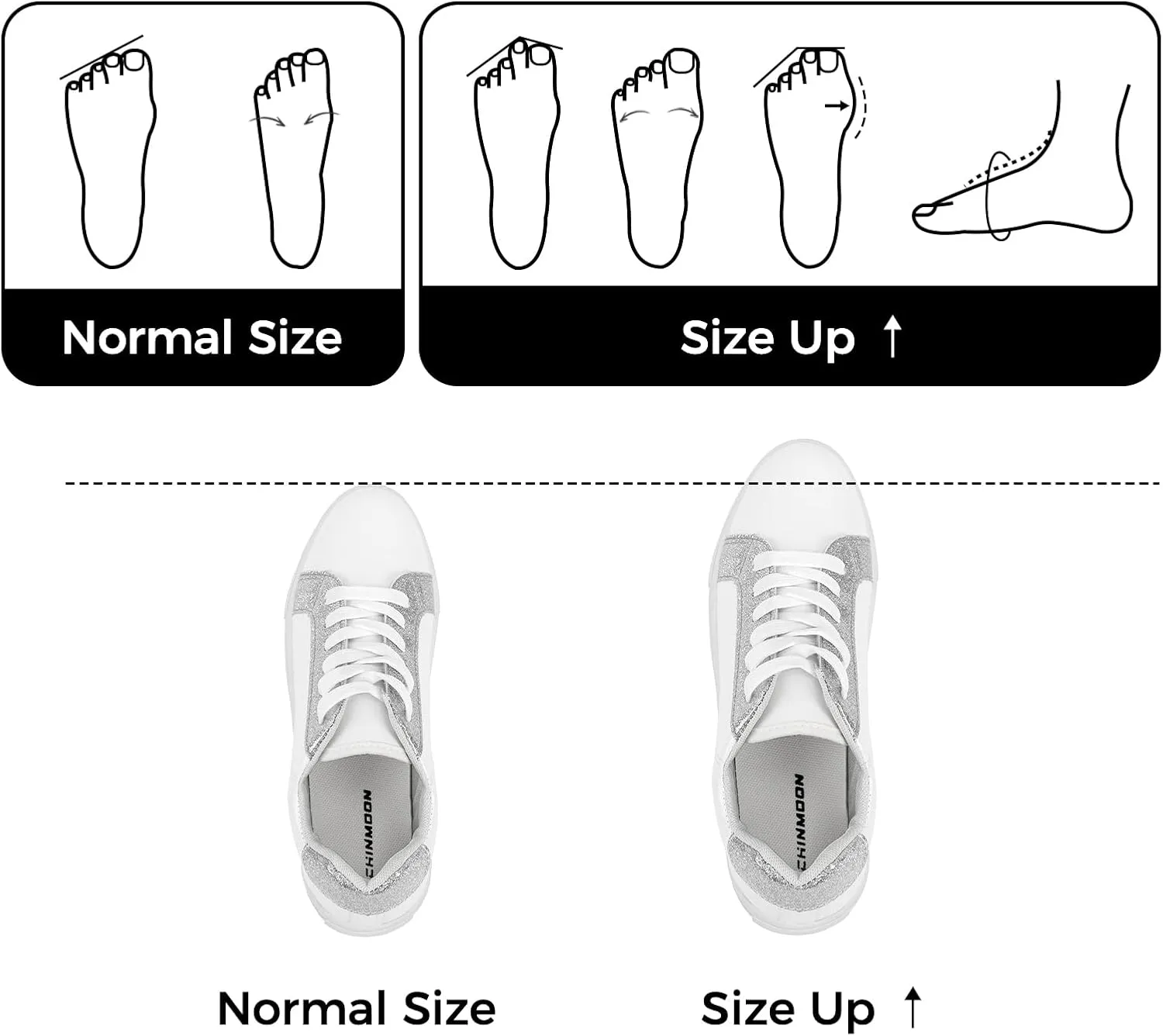 CHIN·MOON Women's Fashion Sneakers White PU Leather Casual Shoes Low Top Lace Up Tennis Sneakers