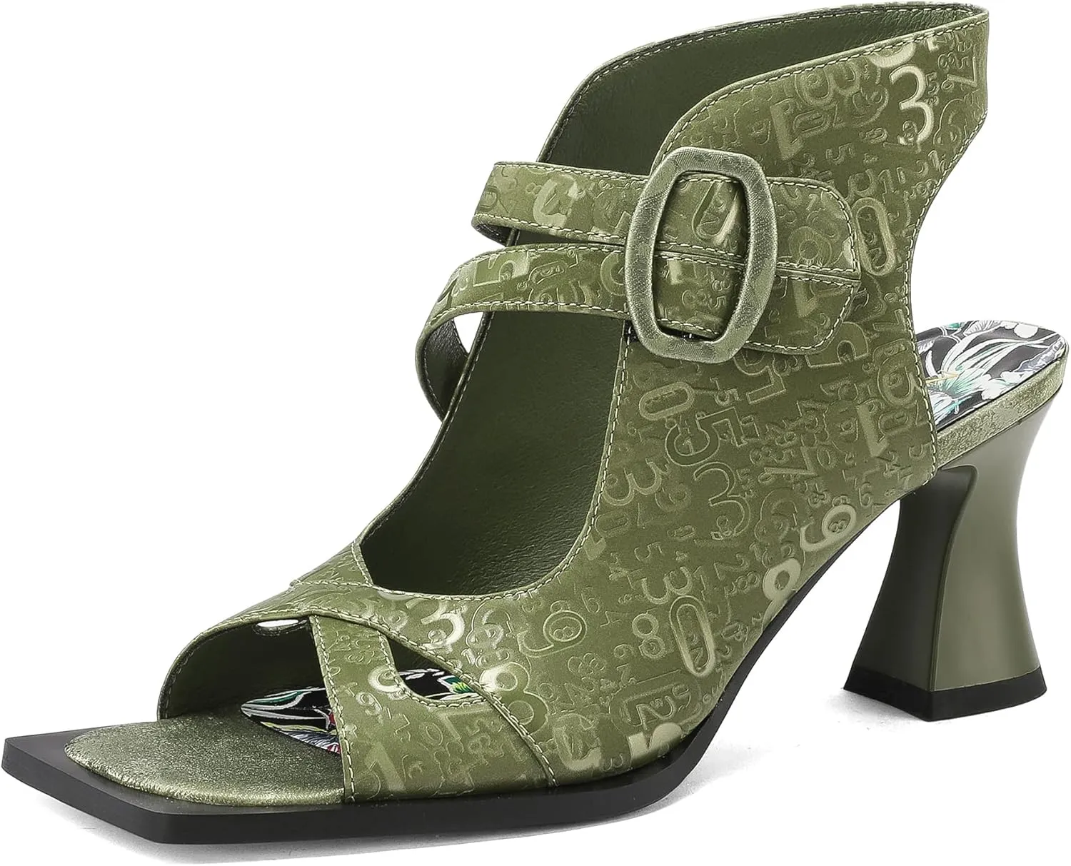 Chunky Gladiator Sandals for Women Summer Dressy High Heels Square Toe Block Sandalias Para Mujer Open Toe Faux Leather Strappy Outdoor Ladies Wedding 3 Inch Sandles