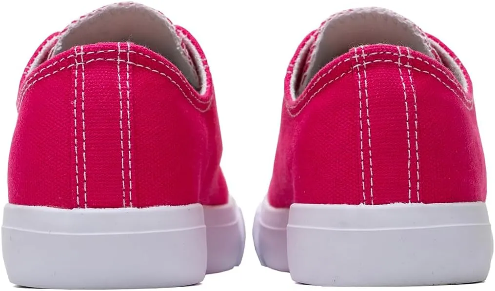 Classic Unisex Low-Top Canvas Sneakers – Boys Girls and Toddler Casual Lace-Up Shoes with Rubber Sole, Includes Extra White Shoelaces