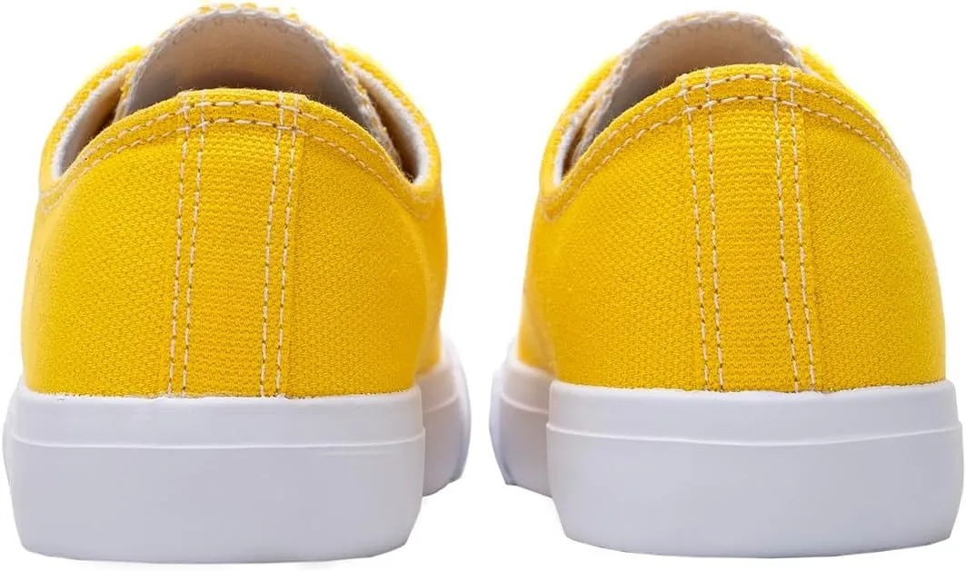 Classic Unisex Low-Top Canvas Sneakers – Boys Girls and Toddler Casual Lace-Up Shoes with Rubber Sole, Includes Extra White Shoelaces