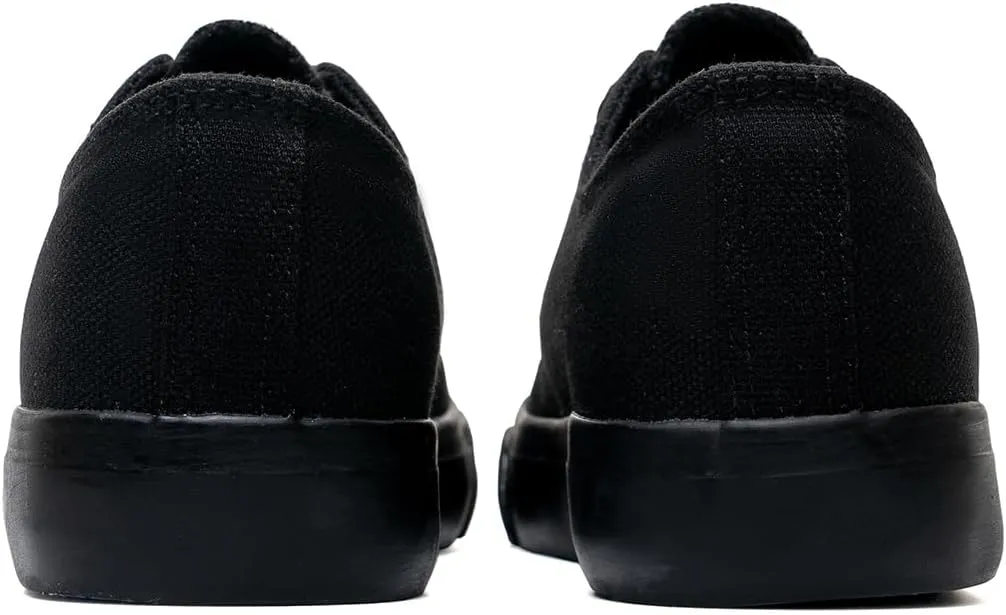 Classic Unisex Low-Top Canvas Sneakers – Boys Girls and Toddler Casual Lace-Up Shoes with Rubber Sole, Includes Extra White Shoelaces