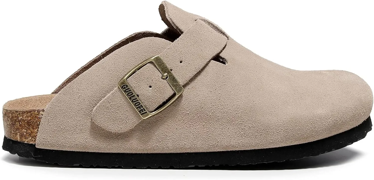 Clogs for Women and Men,Womens Suede Clogs-Mules Womens/Mens House Slipers with Arch Support
