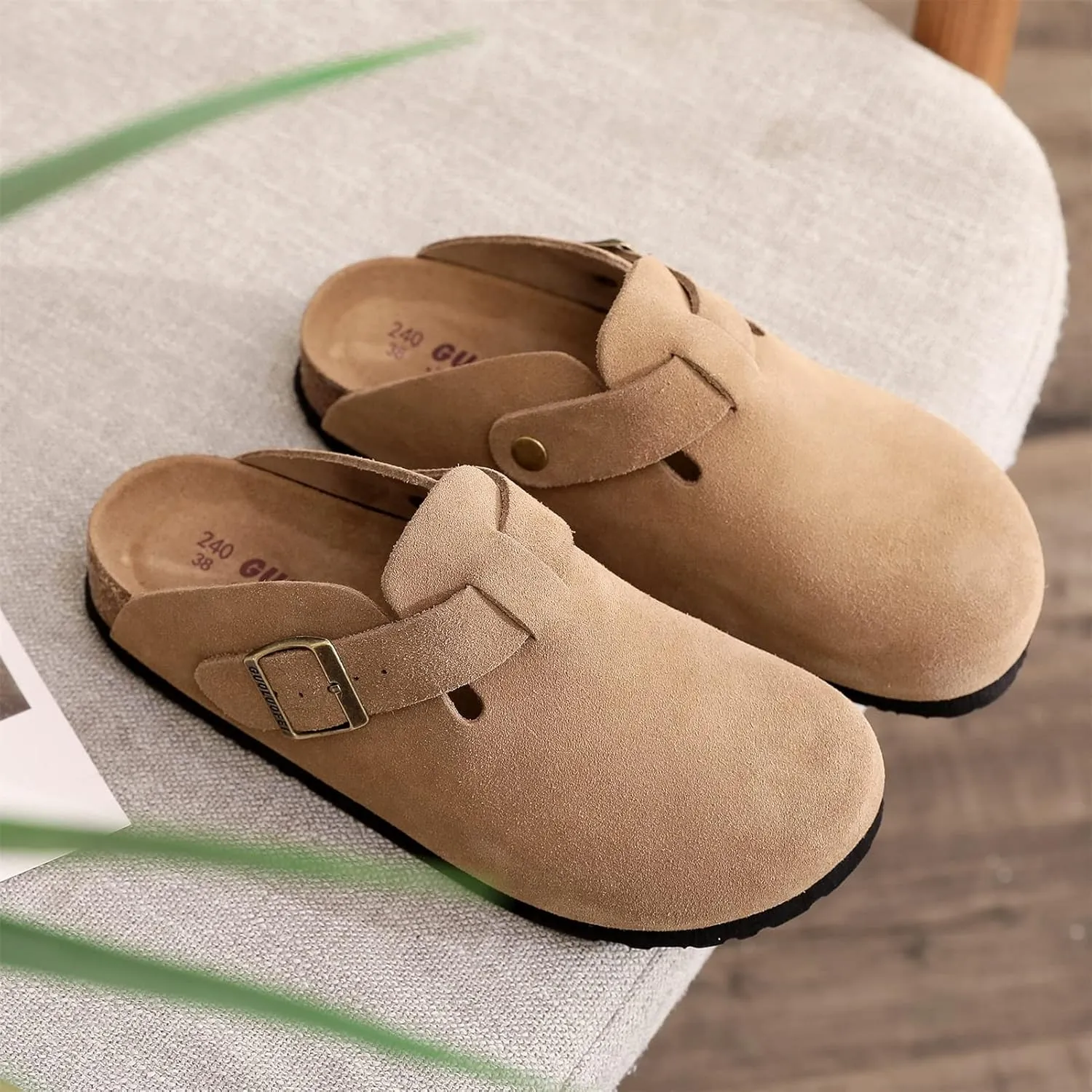 Clogs for Women and Men,Womens Suede Clogs-Mules Womens/Mens House Slipers with Arch Support