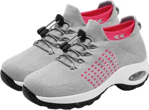 Comfort Wear Orthowear Shoes for Women Arch Support Orthopedic Sock Sneakers Slip-On Breathable Walking Shoe Air Cushion Athletic Shoes Causal Running Jogging Shoe Anti Slip Platform Sneaker