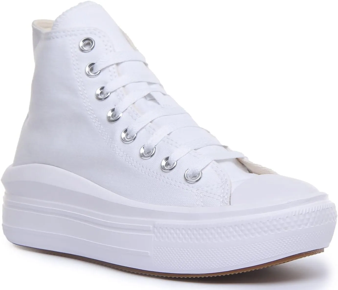 Converse Women's All Star Move Hi Sneaker, White Ivory Natural Black, 8.5