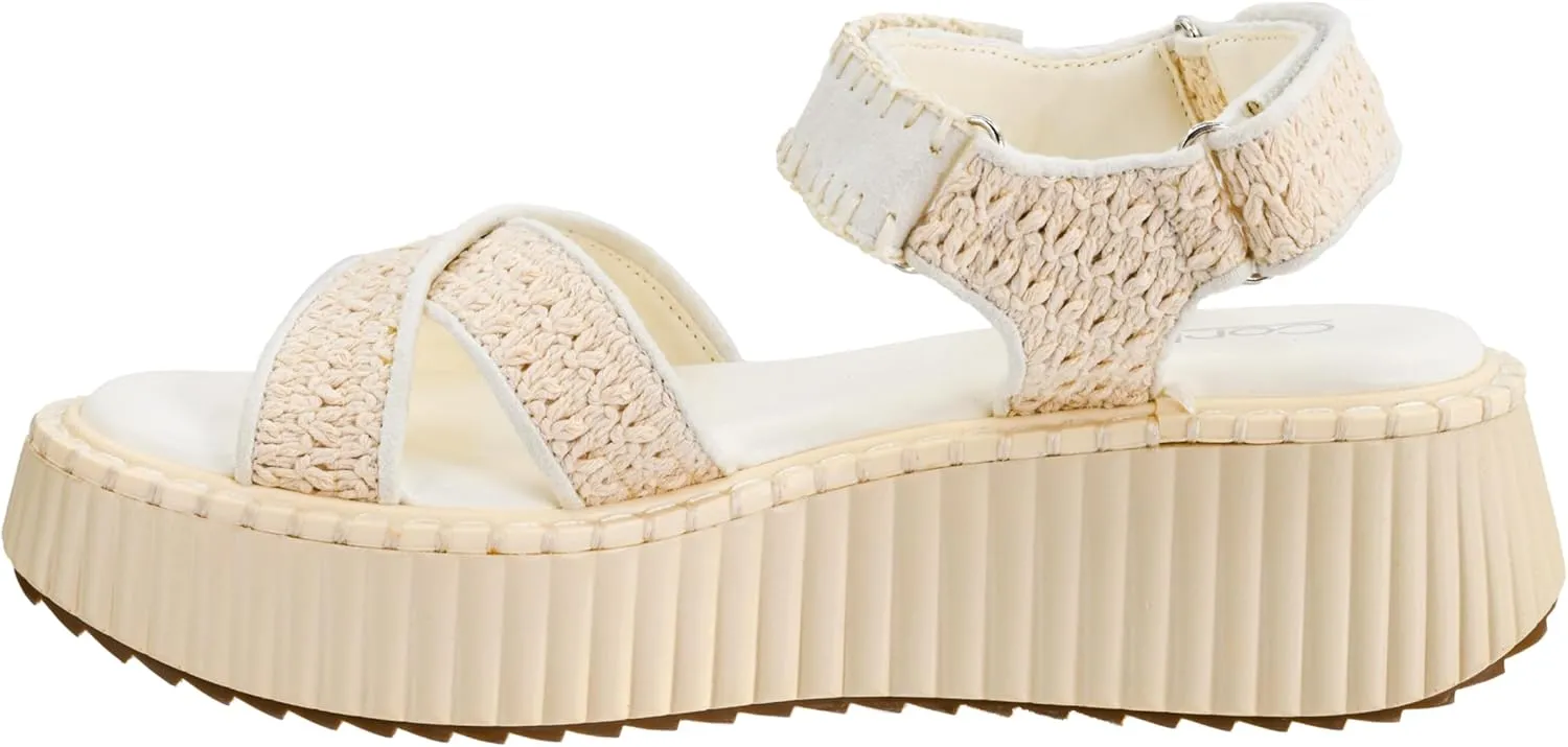 Corkys Footwear Women's Total Catch Sandals: Criss-Cross Style Straps with 1.75-Inch Platform and Secure Hook And Loop Ankle Closure for Comfort and Fashion