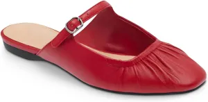 Coutgo Womens Mules Mary Jane Flats Closed Toe Pleated Slip on Shoes Dressy Casual Slides