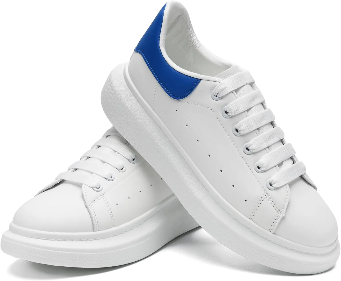 COVS Platform White Sneakers for Women, Women's Fashion Sneakers, Leather Sneakers for Women Unisex Height Increase Shoes