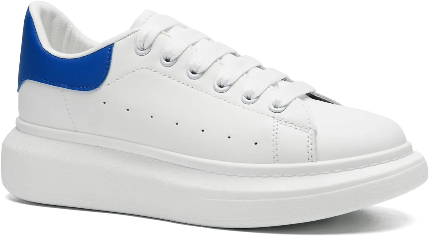 COVS Platform White Sneakers for Women, Women's Fashion Sneakers, Leather Sneakers for Women Unisex Height Increase Shoes
