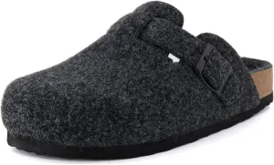 CUSHIONAIRE Hana Slip-On Buckle Clog with Cork Footbed  Memory Foam, Wide Widths Available