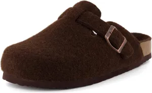 CUSHIONAIRE Hana Slip-On Buckle Clog with Cork Footbed  Memory Foam, Wide Widths Available