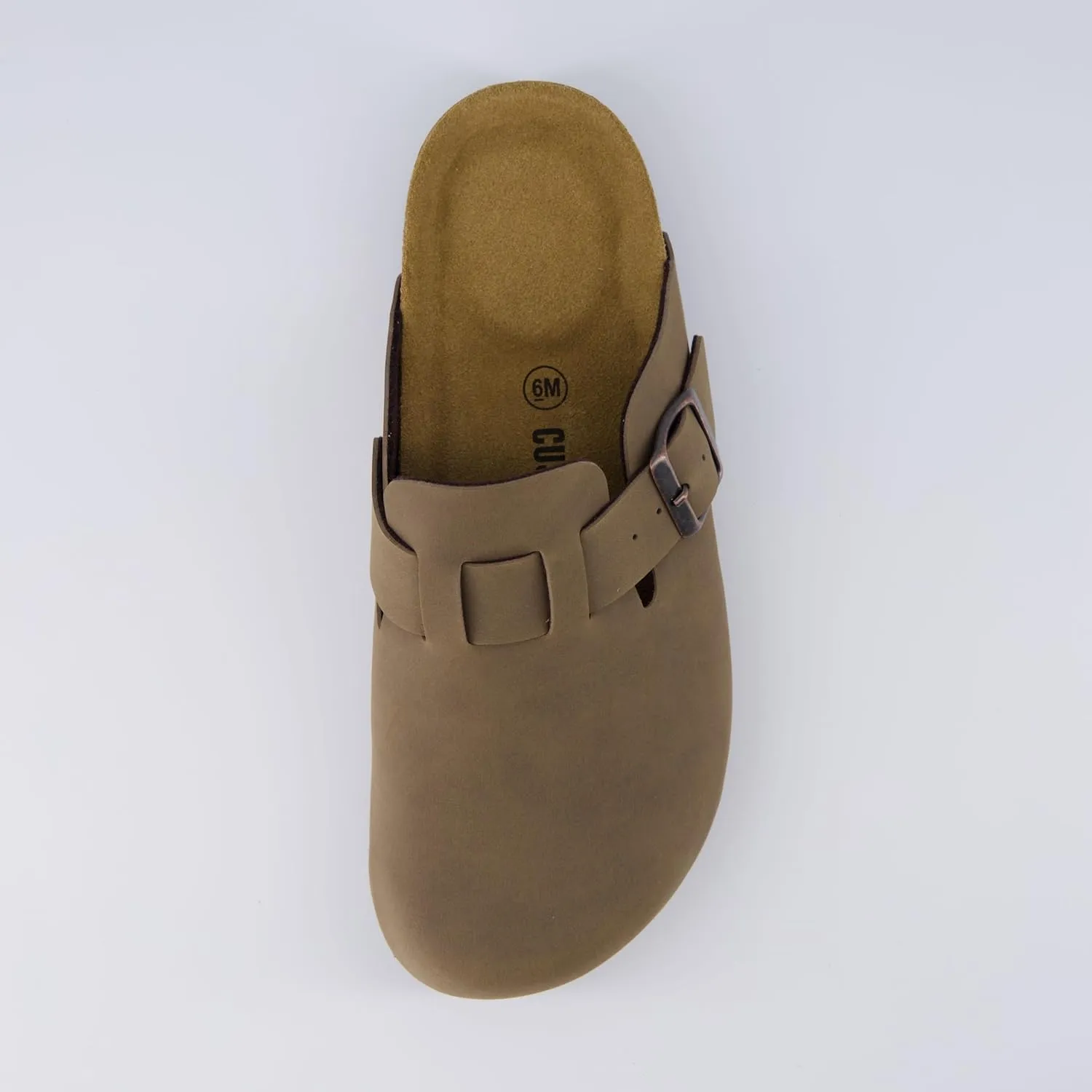 CUSHIONAIRE Hana Slip-On Buckle Clog with Cork Footbed  Memory Foam, Wide Widths Available