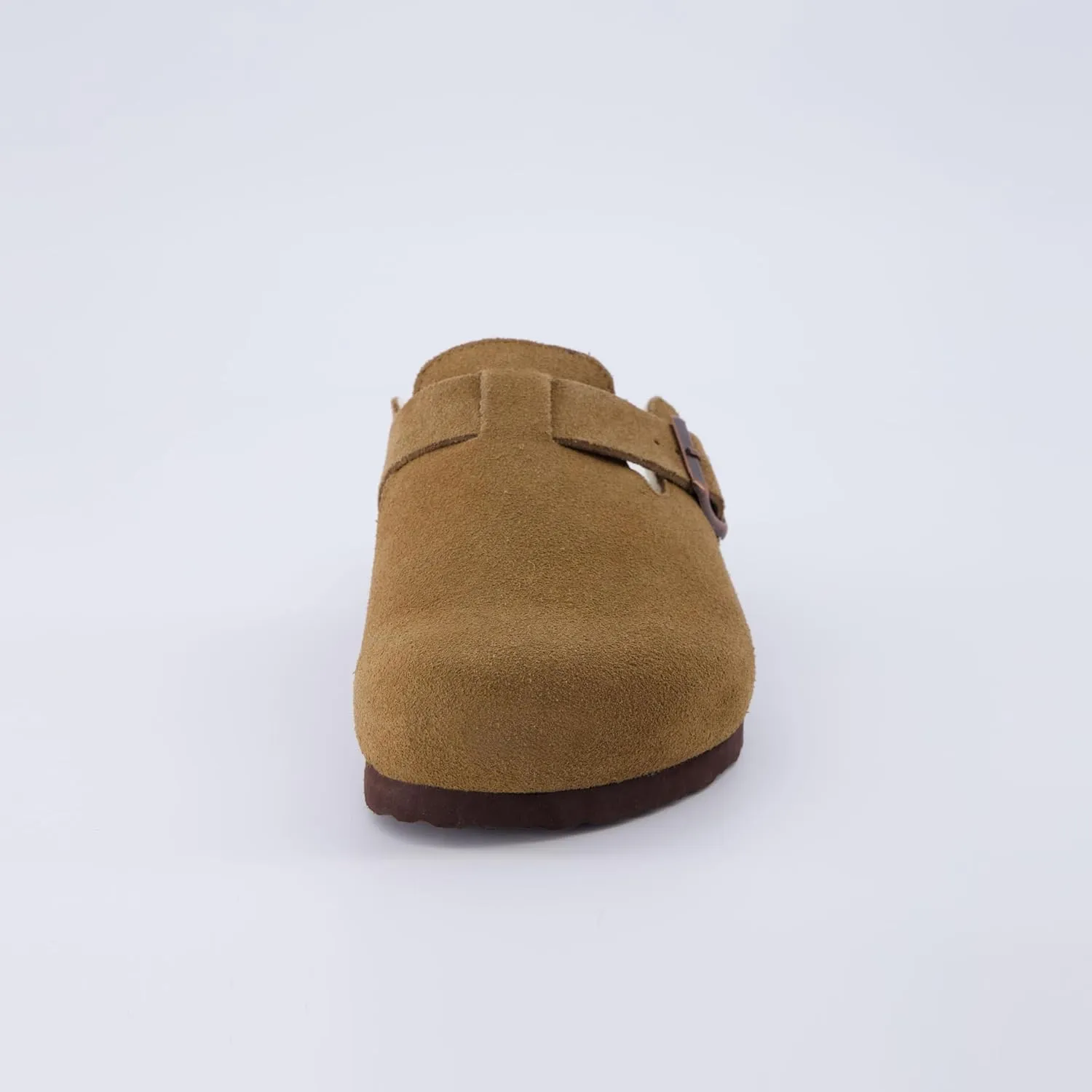 CUSHIONAIRE Women's Hana Cork footbed clog with Genuine Leather upper, Faux Fur lining, and  Comfort