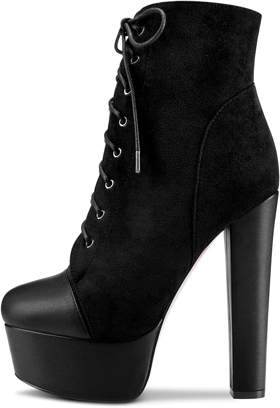 DearOnly Women Chunky Block Platform High Heel Round Toe Ankle Boots Short Bootie Zipper Party Cute Boots